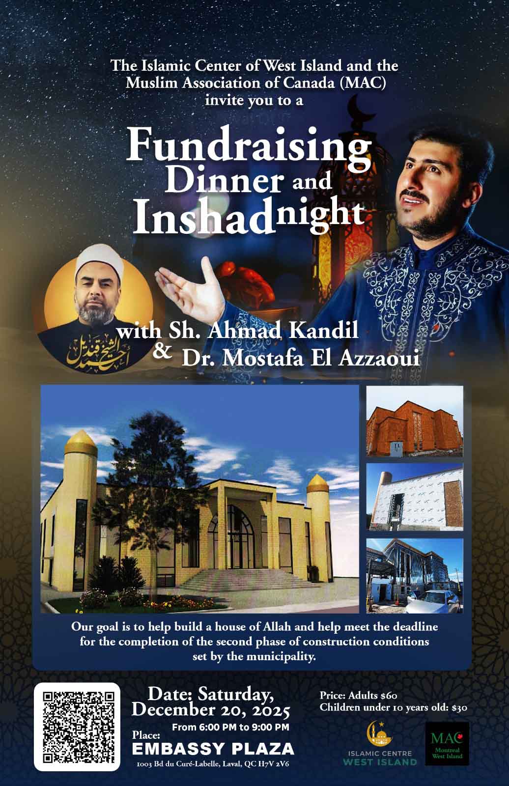 Islamic Center of West Island - Fundraising Dinner and Inshad night