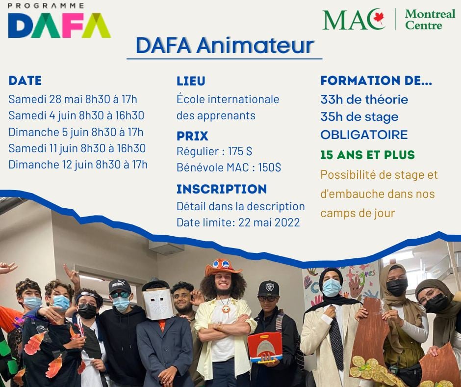 Formation DAFA Diplôme d'aptitude aux fonctions d’animateur 2022
